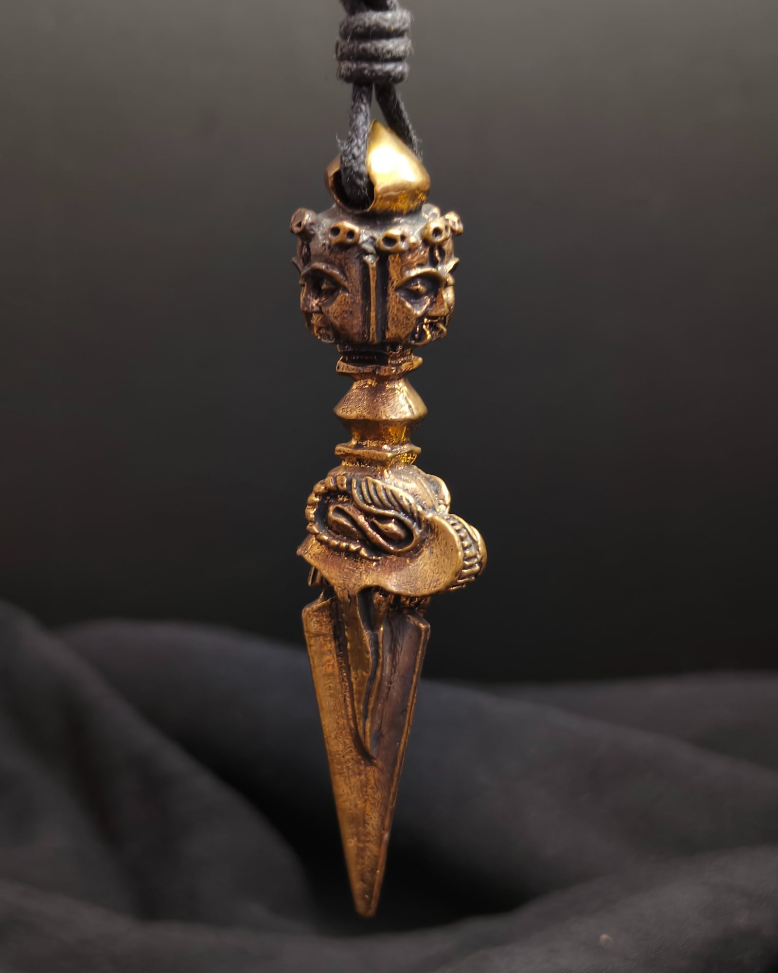 Tibetan Phurba pendant necklace