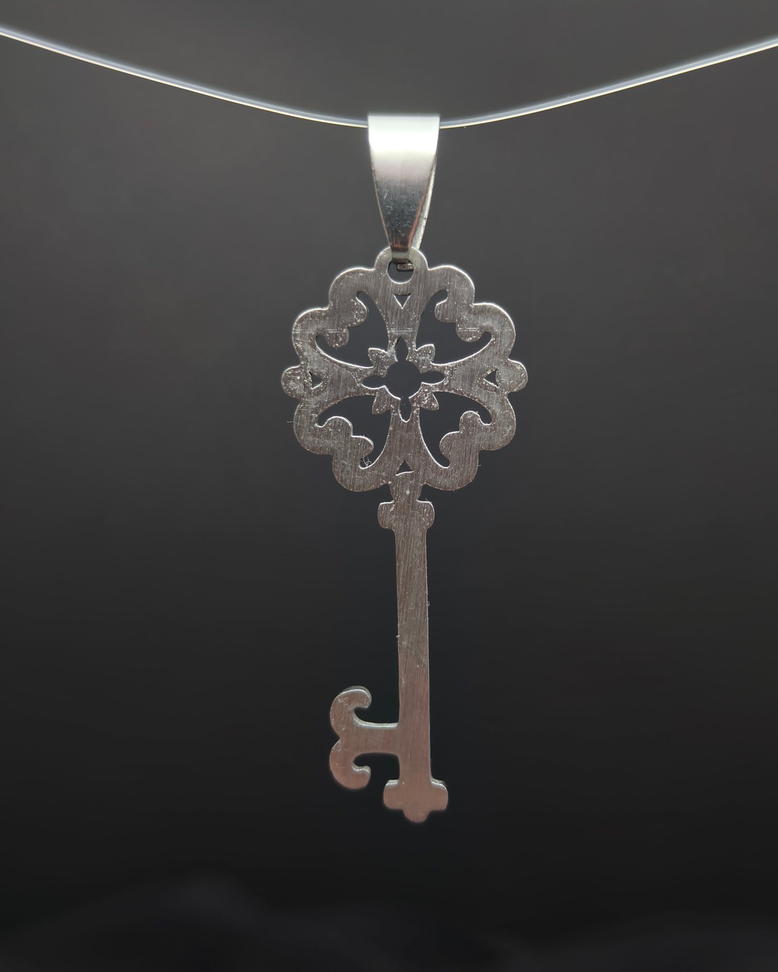 Antique key pendant (alternate view)
