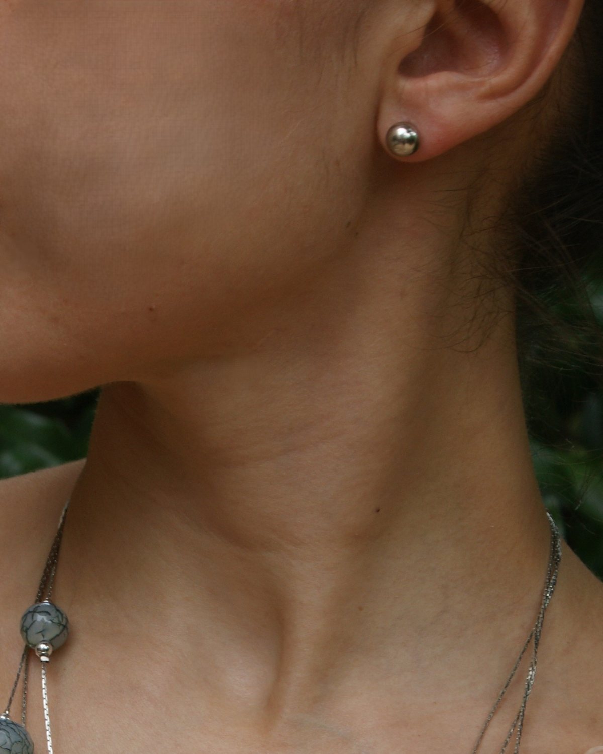 Metallic pearl earrings (alternate view)
