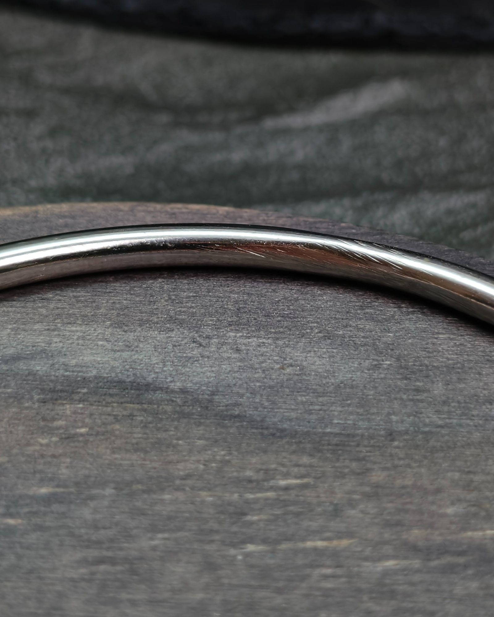 Silver tone slave bracelet (alternate view)